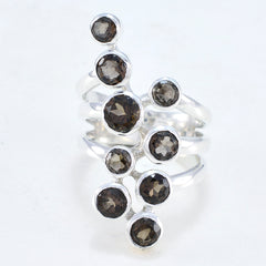 симпатичное кольцо из серебра 925 пробы с дымчатым кварцем, ювелирные изделия Джоан Риверс