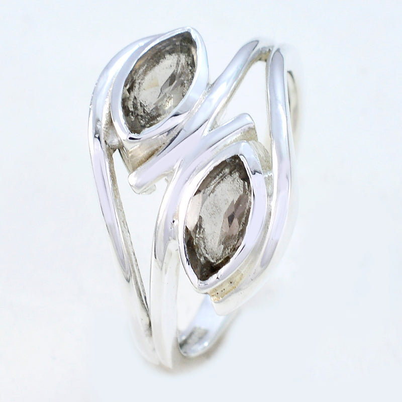 Серебряное кольцо с дымчатым кварцем и легким драгоценным камнем, детские золотые украшения