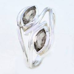Серебряное кольцо с дымчатым кварцем и легким драгоценным камнем, детские золотые украшения