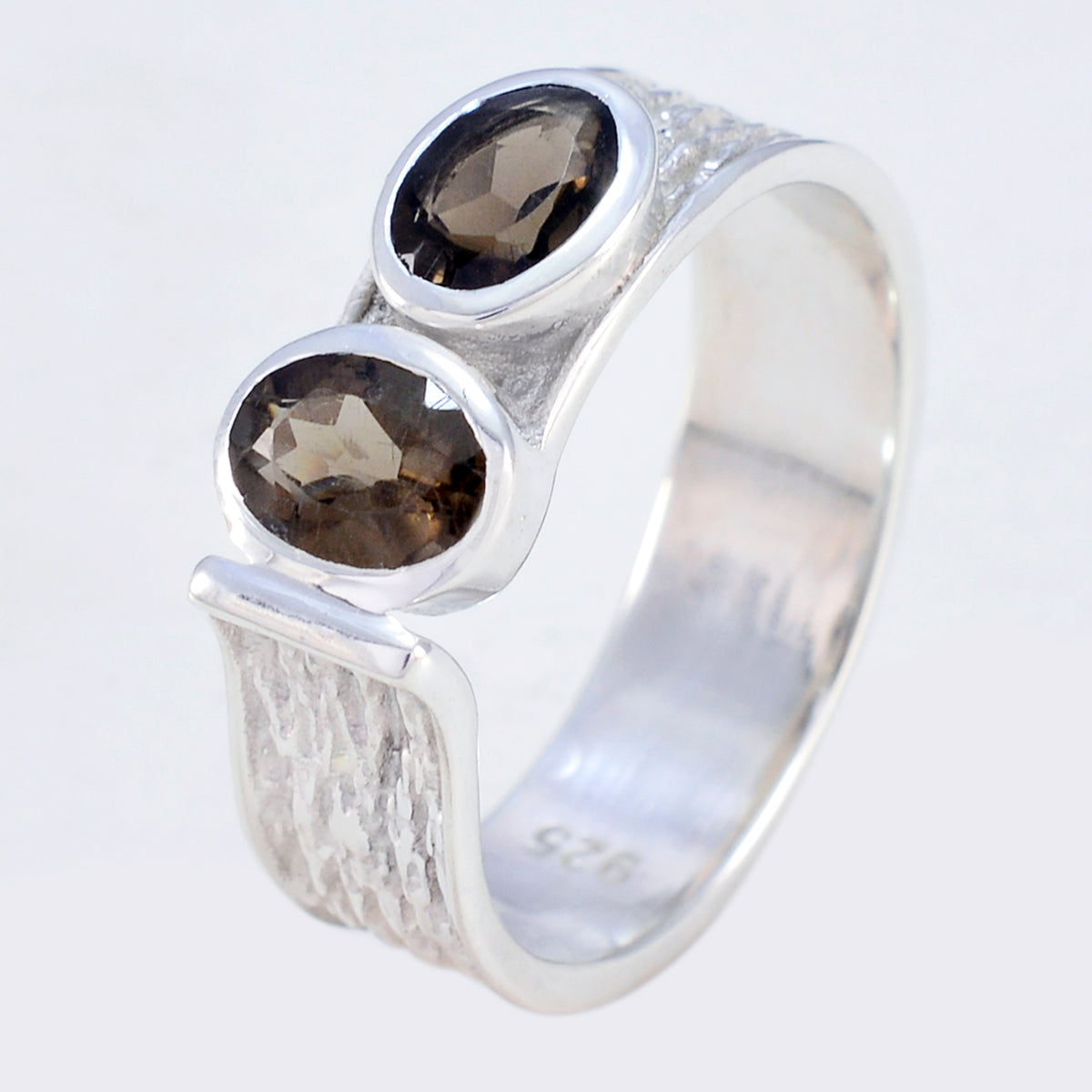 Tantalizing Gemstone Smoky Quartz Silver Rings Kings Body Jewelry