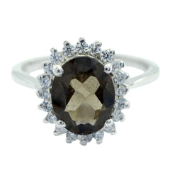riyo оптовая продажа драгоценный камень дымчатый кварц 925 серебряное кольцо счастливые украшения