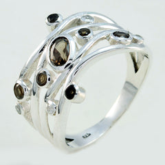 pietre preziose all'ingrosso quarzo fumé anelli in argento sterling gioielli di lusso