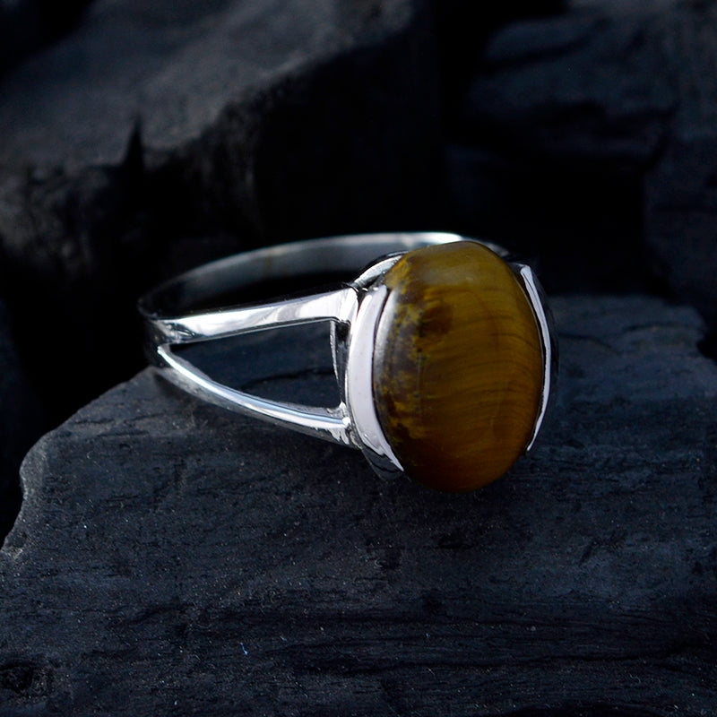 riyo изысканный драгоценный камень тигровый глаз кольца из стерлингового серебра 925 пробы минималистичный