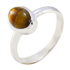 Pulchritudinous Gems Tigerauge-Ring aus 925er Silber, minimalistischer Schmuck