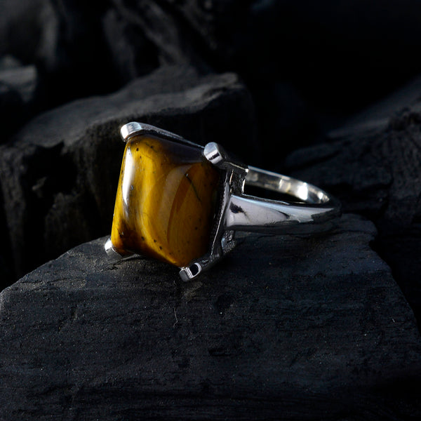 Excellent Stone Tiger Eye 925 Sterling Silver Rings Monogram Stack