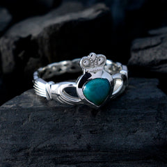 meraviglioso anello in argento sterling 925 con pietra turchese e gioielli arcobaleno