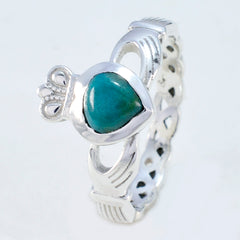 Prachtige steen turquoise 925 sterling zilveren ring regenboog sieraden