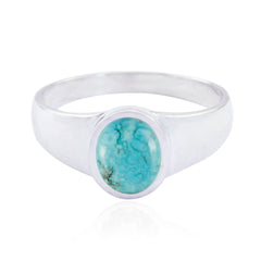 Handgemaakte edelsteen turquoise 925 zilveren ring Pandora sieradendoos