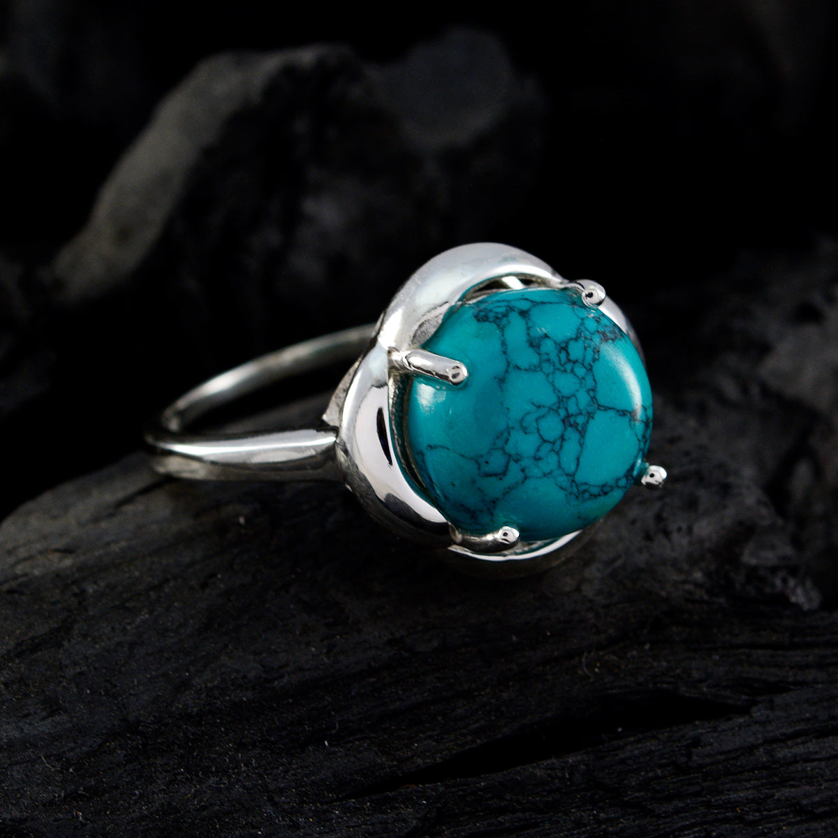 Riyo Pretty Gems Turquoise Sterling zilveren ring gepersonaliseerd cadeau
