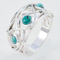 Leuke Gem Turquoise 925 Sterling Zilveren Ring Aardewerk Schuur Sieraden Doos