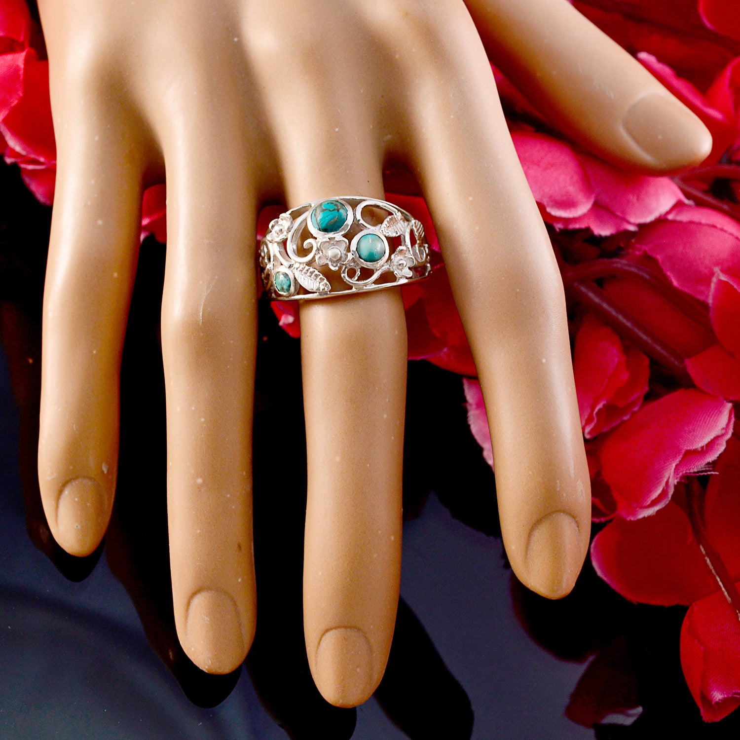 Riyo Excellent Gemstones Turquoise 925 Ring Premier Jewelry Catalog