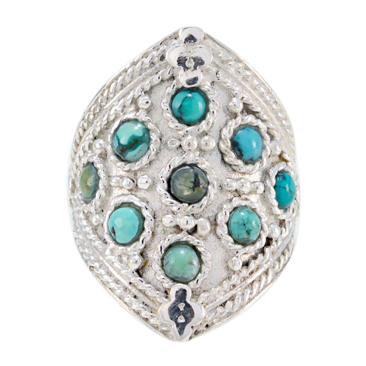 Fascinerende edelsteen turquoise zilveren ring Premier Jewelry online catalogus