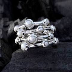 Schijnbaar edelsteen parel 925 sterling zilveren ring religieuze sieraden