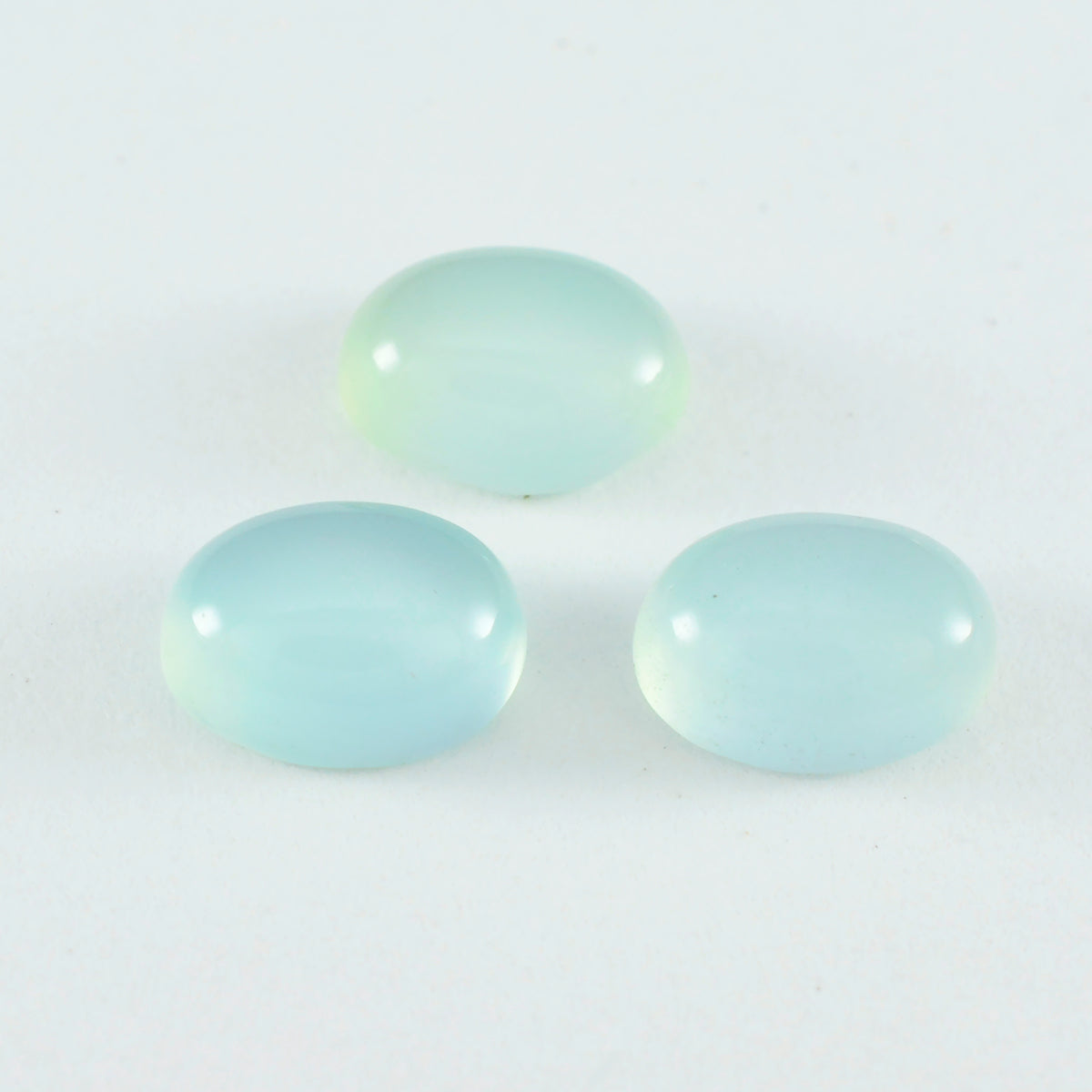 Riyogems 1PC Aqua Chalcedony Cabochon 6x8 mm Oval Shape attractive Quality Gems