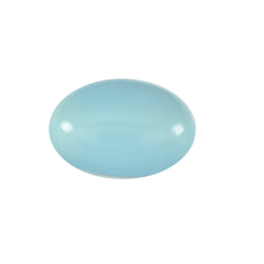 Riyogems 1 Stück Aqua-Chalcedon-Cabochon, 9 x 11 mm, ovale Form, gut aussehender, hochwertiger loser Edelstein