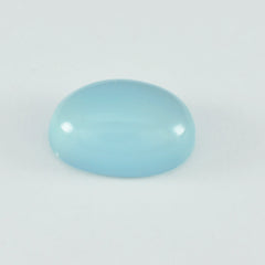 Riyogems 1 Stück Aqua-Chalcedon-Cabochon, 9 x 11 mm, ovale Form, gut aussehender, hochwertiger loser Edelstein