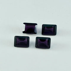 Riyogems 1 Stück violetter Amethyst mit CZ, facettiert, 10 x 12 mm, achteckige Form, A1-Qualitätsstein