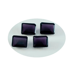 Riyogems 1 Stück violetter Amethyst mit CZ, facettiert, 12 x 16 mm, achteckige Form, schöne Qualität, loser Edelstein