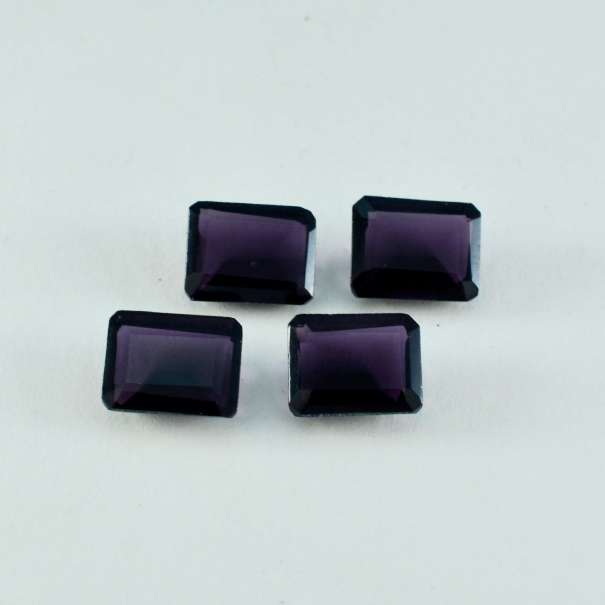 Riyogems 1 Stück violetter Amethyst mit CZ, facettiert, 12 x 16 mm, achteckige Form, schöne Qualität, loser Edelstein