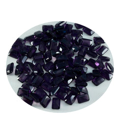 Riyogems 1 Stück violetter Amethyst, CZ, facettiert, 5 x 7 mm, Achteckform, AA-Qualität, loser Stein