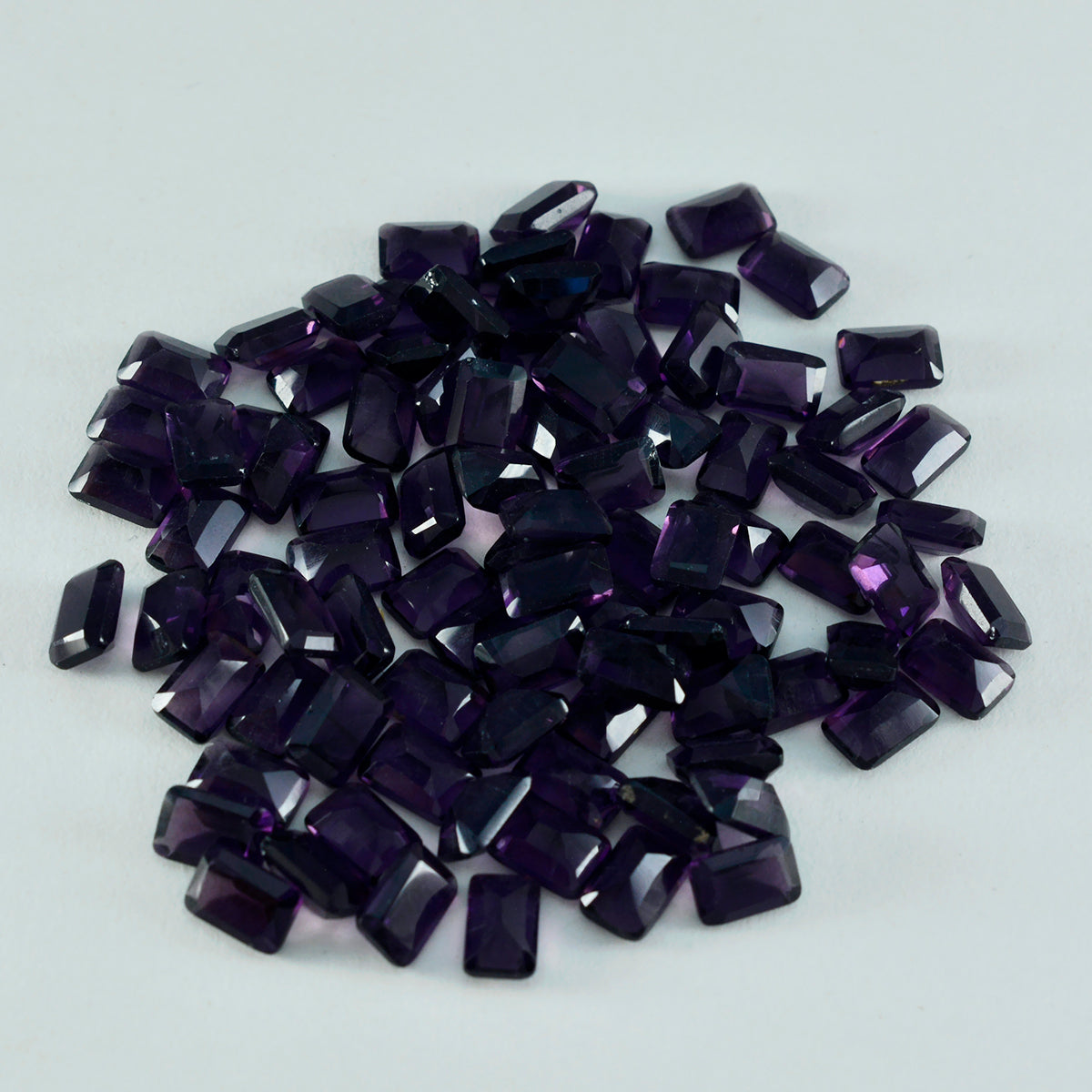 riyogems 1 шт. фиолетовый аметист cz граненый 5x7 мм восьмиугольной формы качественный свободный камень