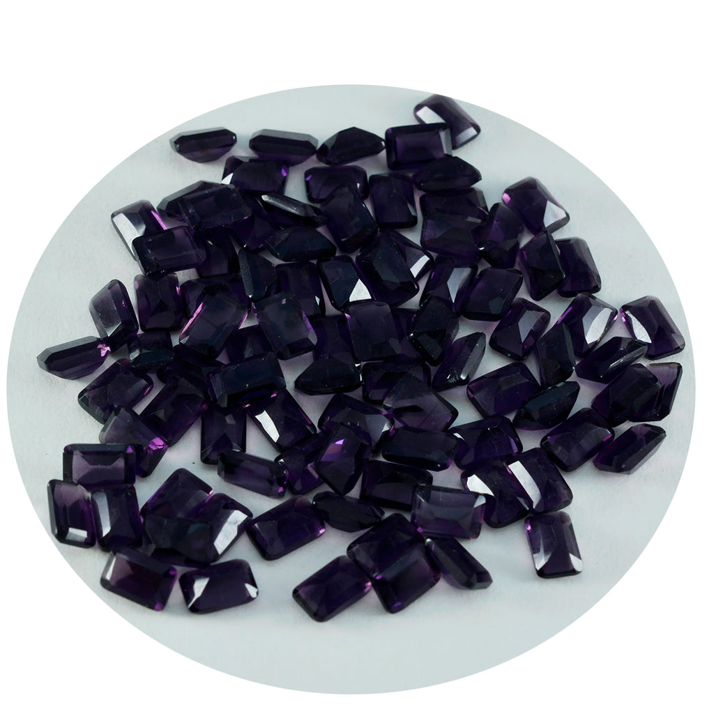 Riyogems 1PC Purple Amethyst CZ Faceted 6x8 mm Octagon Shape AAA Quality Loose Gemstone