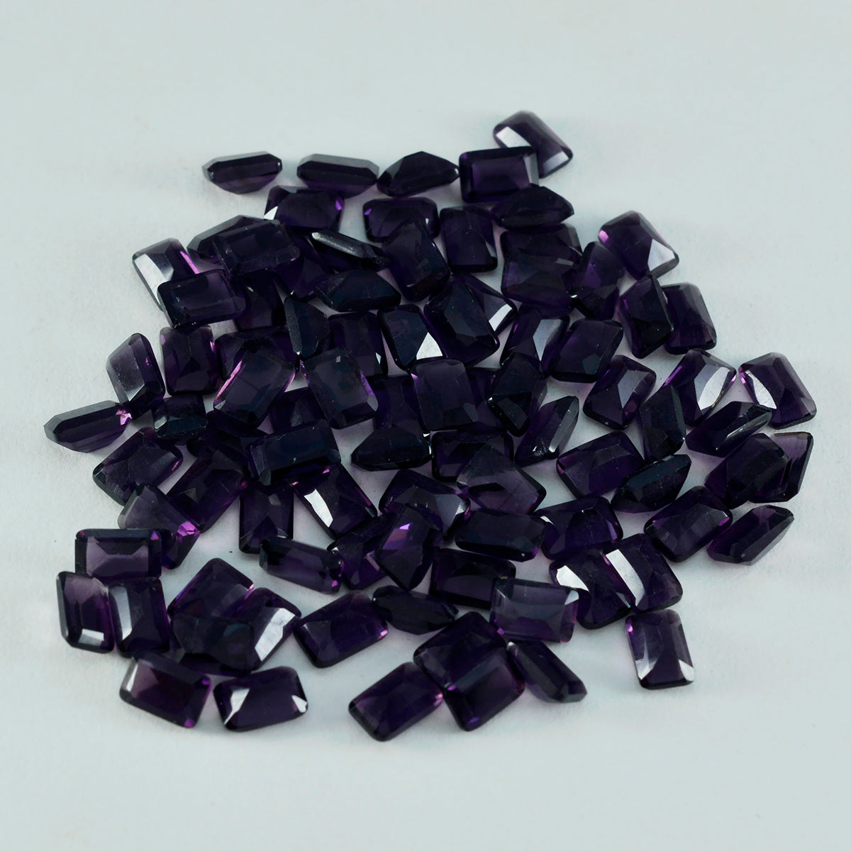 Riyogems 1 pièce d'améthyste violette cz à facettes 6x8mm forme octogonale qualité aaa pierre précieuse en vrac