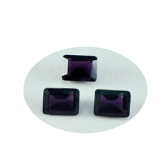 Riyogems 1PC Purple Amethyst CZ Faceted 8x10 mm Octagon Shape A+1 Quality Gems