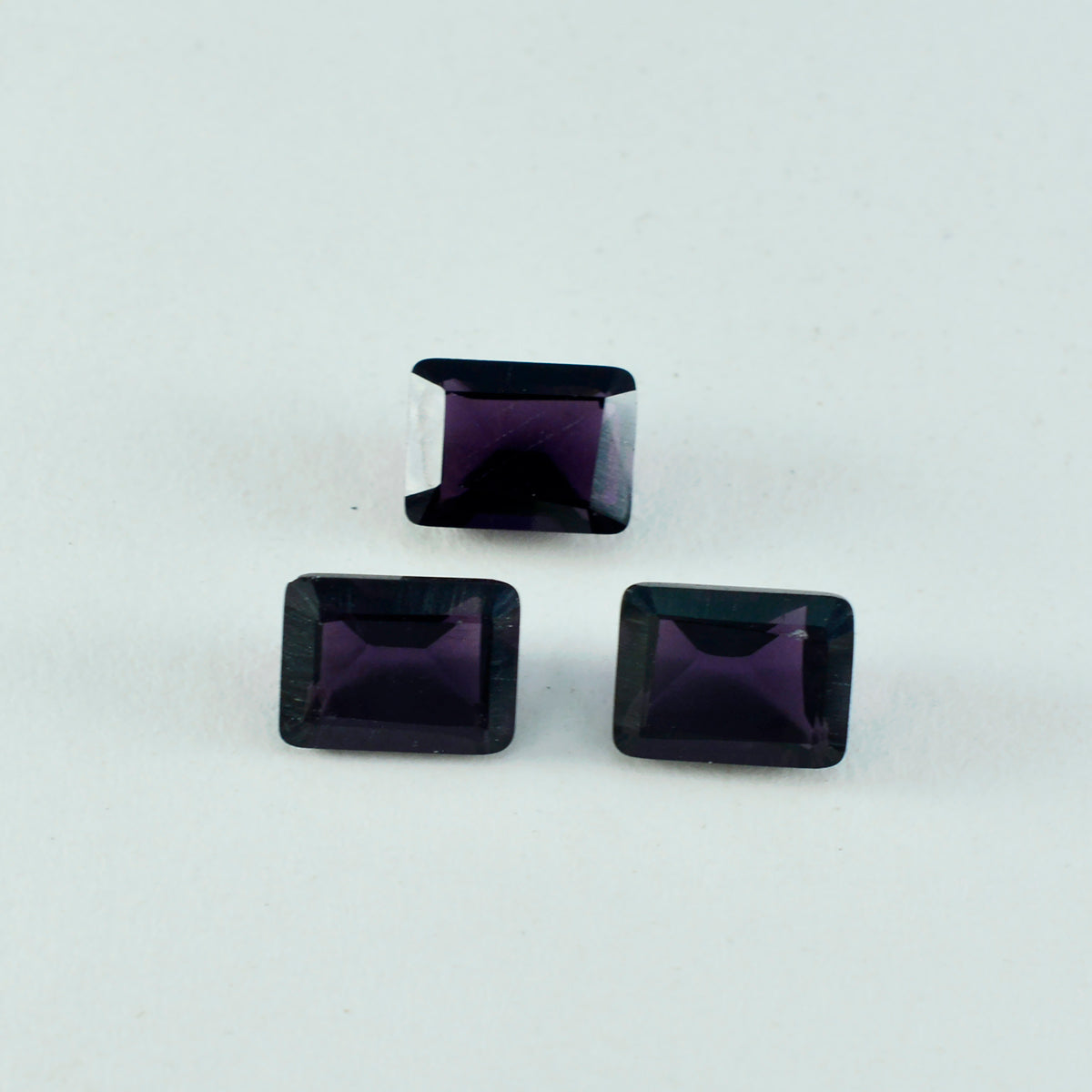 Riyogems 1 Stück lila Amethyst CZ facettiert 8 x 10 mm Achteckform A+1 Qualitätsedelsteine