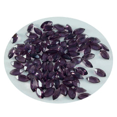Riyogems 1 pièce améthyste violette cz à facettes 3x6mm forme marquise pierre en vrac de qualité attrayante