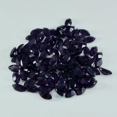 Riyogems 1 pièce améthyste violette cz à facettes 5x10mm forme marquise belle gemme de qualité