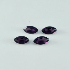 Riyogems 1 Stück violetter Amethyst mit CZ, facettiert, 9 x 18 mm, Marquise-Form, hübscher, hochwertiger, loser Edelstein