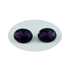Riyogems 1 Stück lila Amethyst CZ facettiert 10 x 12 mm ovale Form, hervorragende Qualität, lose Edelsteine