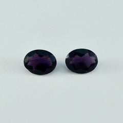 Riyogems 1PC Purple Amethyst CZ Faceted 10x12 mm Oval Shape superb Quality Loose Gems