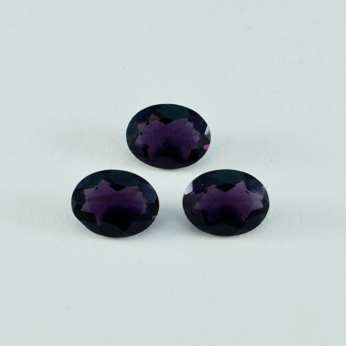 riyogems 1st lila ametist cz facetterad 10x14 mm oval form fantastisk kvalitet lös sten