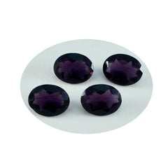 Riyogems 1pc améthyste violette cz facettes 12x16mm forme ovale beauté qualité pierre précieuse en vrac
