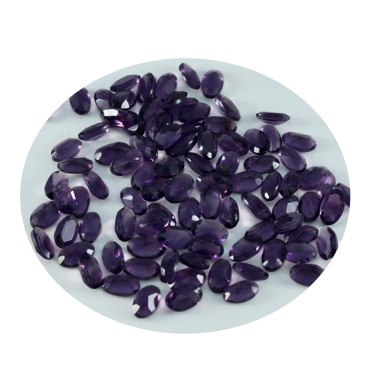 Riyogems 1 pieza de amatista púrpura CZ facetada 4x6 mm forma ovalada hermosa calidad piedra preciosa suelta