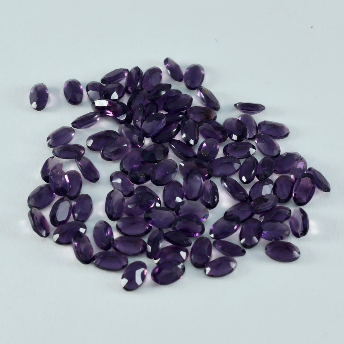 Riyogems 1 pièce améthyste violette cz à facettes 3x5mm forme ovale belle qualité pierre en vrac
