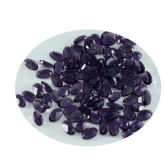 Riyogems 1 Stück violetter Amethyst mit CZ, facettiert, 4 x 6 mm, ovale Form, hübscher, hochwertiger, loser Edelstein