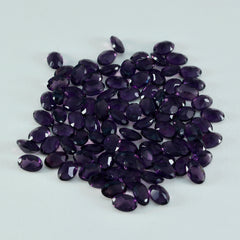 Riyogems 1 pièce améthyste violette cz à facettes 5x7mm forme ovale gemme de grande qualité