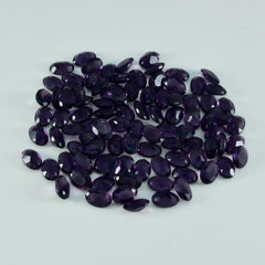 riyogems 1pc améthyste violette cz facettes 6x8 mm forme ovale pierres précieuses de qualité fantastique