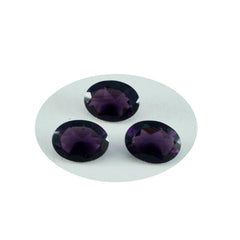 Riyogems 1 pièce améthyste violette cz à facettes 7x9mm forme ovale pierre de qualité surprenante
