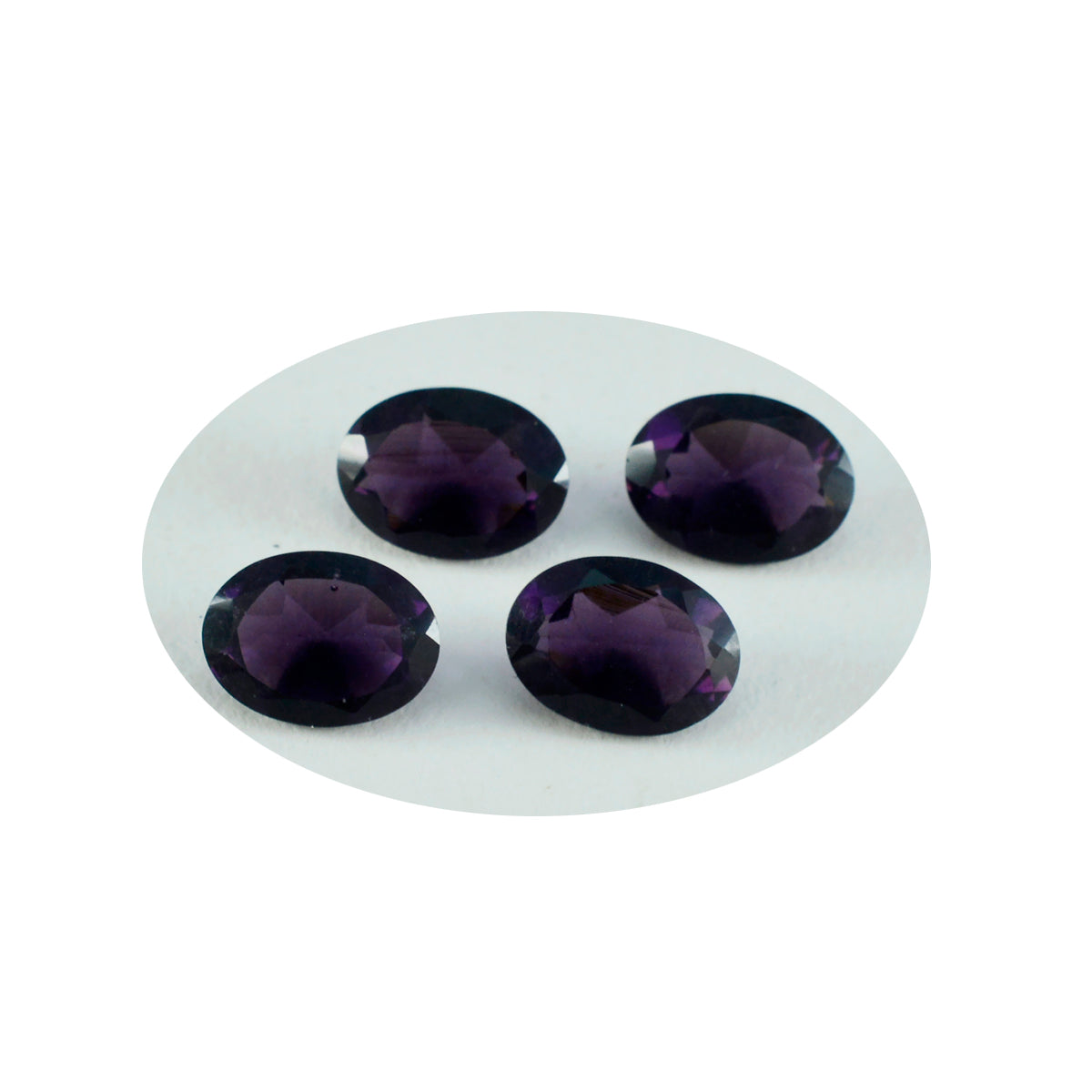riyogems 1st lila ametist cz facetterad 8x10 mm oval form underbar kvalitetsädelsten