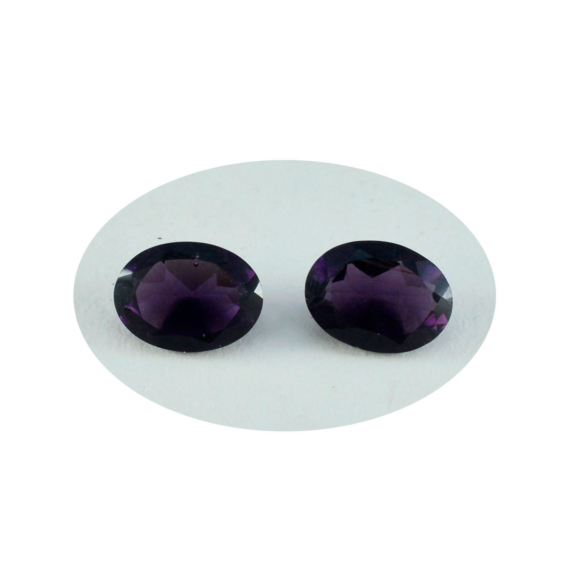 Riyogems 1PC Purple Amethyst CZ Faceted 9x11 mm Oval Shape sweet Quality Loose Gem