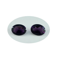 Riyogems 1 Stück lila Amethyst CZ facettiert 9 x 11 mm ovale Form, süße Qualität, lose Edelsteine