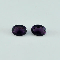 Riyogems, 1 pieza, amatista púrpura CZ facetada, 10x12mm, forma ovalada, gemas sueltas de excelente calidad