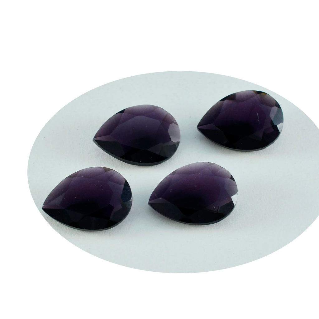 riyogems 1 шт. фиолетовый аметист cz граненый 10x14 мм грушевидной формы A+1 качество свободный камень