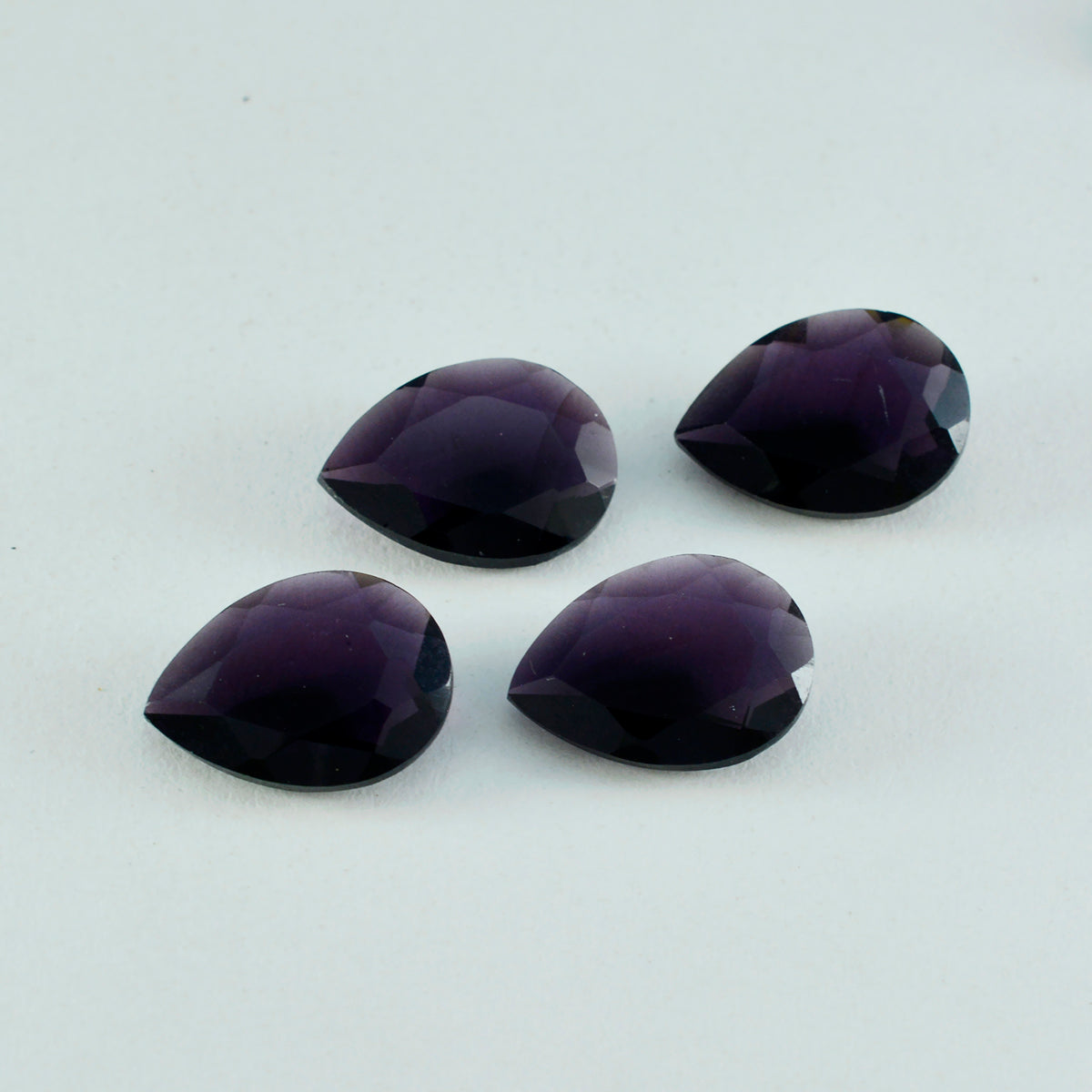 Riyogems 1 pièce améthyste violette cz à facettes 10x14mm forme de poire a + 1 pierre en vrac de qualité
