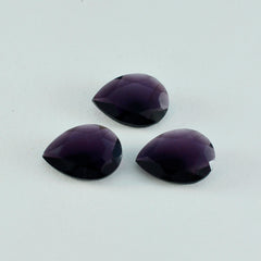 Riyogems 1PC Purple Amethyst CZ Faceted 12x16 mm Pear Shape A1 Quality Loose Gemstone