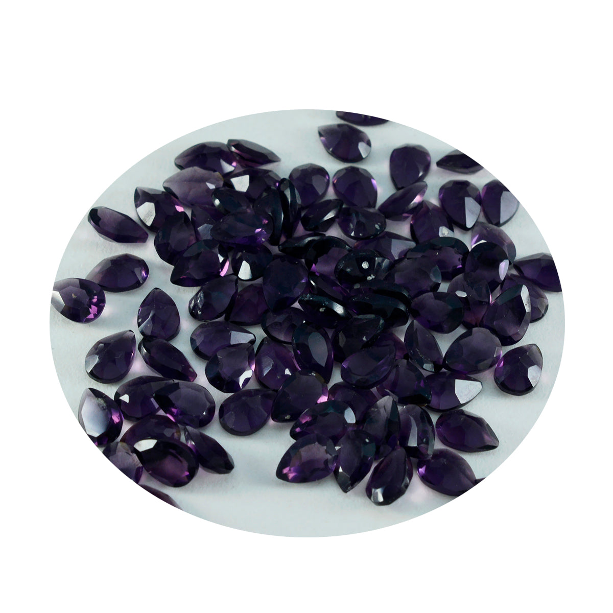 Riyogems 1PC Purple Amethyst CZ Faceted 4x6 mm Pear Shape cute Quality Gems